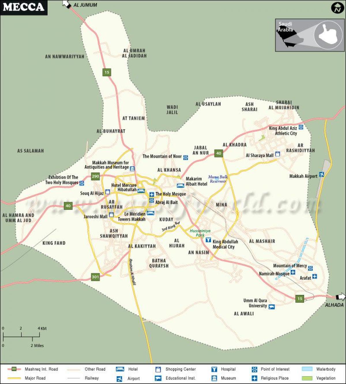 メッカ(Makkah)の観光マップ